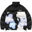 画像4: harsh and cruel flower full-width print downjacket blouson　ユニセッ クス男女兼用キュートフラワーペイントダウンジャケットブルゾンコート (4)