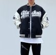 画像8: high street vibe style letter  embroidered jacket baseball uniform jacket blouson　ユニセッ クス男女兼用ベイスボールロゴ刺繍ジャケットスタジアムジャンパー スタジャン ジャケットブルゾン (8)