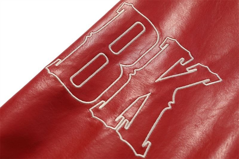 画像7: Alphabet logo embroidery stand collar jacket baseball uniform jacket blouson ユニセッ クス男女兼用アルファベットロゴ刺繍ジャケットスタジアムジャンパー スタジャン ジャケットブルゾン (7)