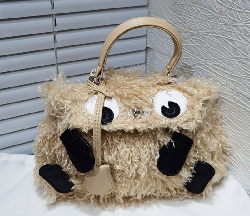 画像9: plush little monster fur tote shoulder hand bag doll bag リトルモンスターファートートショルダーバッグ (9)