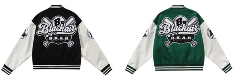 画像5: high street vibe style letter  embroidered jacket baseball uniform jacket blouson　ユニセッ クス男女兼用ベイスボールロゴ刺繍ジャケットスタジアムジャンパー スタジャン ジャケットブルゾン (5)