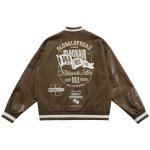 画像3: Alphabet logo embroidery stand collar jacket baseball uniform jacket blouson　ユニセッ クス男女兼用アルファベットロゴ刺繍ジャケットスタジアムジャンパー スタジャン ジャケットブルゾン (3)
