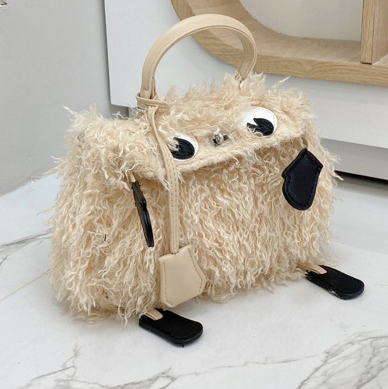 画像10: plush little monster fur tote shoulder hand bag doll bag リトルモンスターファートートショルダーバッグ (10)