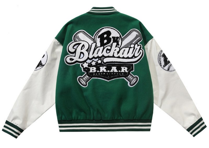 画像2: high street vibe style letter  embroidered jacket baseball uniform jacket blouson　ユニセッ クス男女兼用ベイスボールロゴ刺繍ジャケットスタジアムジャンパー スタジャン ジャケットブルゾン (2)