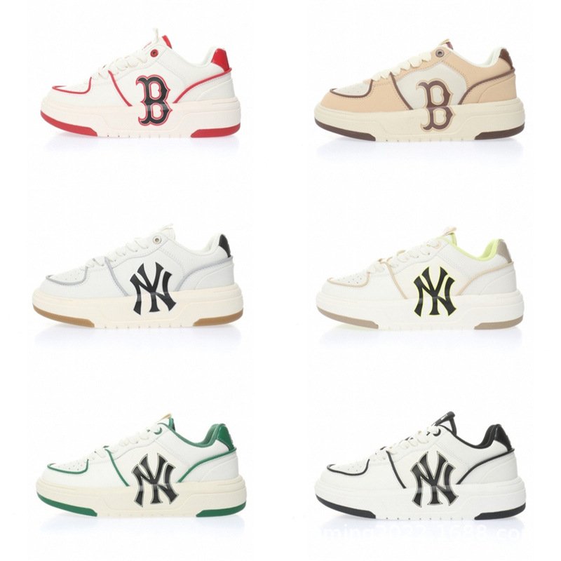 画像8:  Men's MLB NY  boston red sox LACE-UP LEATHER  SNEAKERS  shoes 　ユニセックス男女兼用MLB NYニューヨークヤンキース&ボストンレッドソックスレースアップレザースニーカー カジュアル シューズ (8)