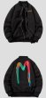 画像4: Back graphic M print bomber jacket blouson jacket baseball uniform jacket blouson　ユニセックス男女兼用バックMグラフィックブルゾンMA-1ジャケットスタジアムジャンパー スタジャン ジャケット (4)