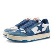 画像3:  Men's star patchwork LACE-UP LEATHER low-TOP SNEAKERS  shoes 　ユニセックス男女兼用デニムスター星パッチワーク付きレースアップスニーカー カジュアル シューズ (3)