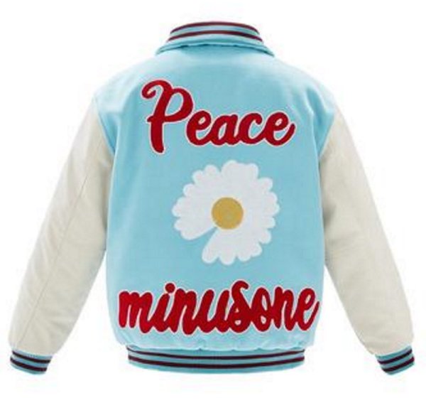 画像1: daisy embroidery high street jacket baseball uniform jacket blouson　ユニセッ クス男女兼用デイジーフラワー刺繍ジャケットスタジアムジャンパー スタジャン ジャケットブルゾン (1)