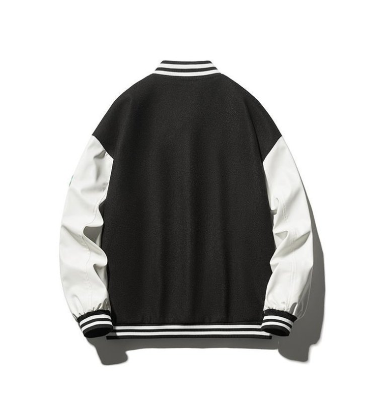 画像4: raindrop heart jacket baseball uniform jacket blouson ユニセッ クス男女兼用雨だれハート刺繍ジャケットスタジアムジャンパー スタジャン ジャケットブルゾン (4)