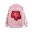 画像2: big flowerembroidery high street jacket baseball uniform jacket blouson　ユニセッ クス男女兼用ビッグフラワーフラワー刺繍ジャケットスタジアムジャンパー スタジャン ジャケットブルゾン (2)