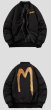 画像5: Back graphic M print bomber jacket blouson jacket baseball uniform jacket blouson　ユニセックス男女兼用バックMグラフィックブルゾンMA-1ジャケットスタジアムジャンパー スタジャン ジャケット (5)
