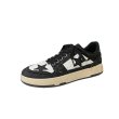 画像7:  Men's star patchwork LACE-UP LEATHER low-TOP SNEAKERS  shoes 　ユニセックス男女兼用デニムスター星パッチワーク付きレースアップスニーカー カジュアル シューズ (7)