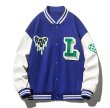 画像1: raindrop heart jacket baseball uniform jacket blouson　ユニセッ クス男女兼用雨だれハート刺繍ジャケットスタジアムジャンパー スタジャン ジャケットブルゾン (1)