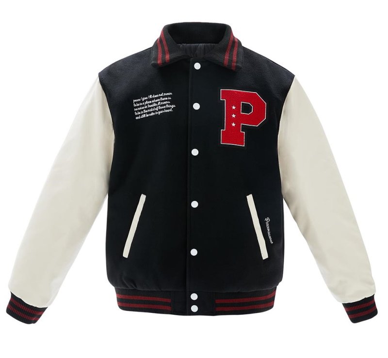 画像4: daisy embroidery high street jacket baseball uniform jacket blouson　ユニセッ クス男女兼用デイジーフラワー刺繍ジャケットスタジアムジャンパー スタジャン ジャケットブルゾン (4)