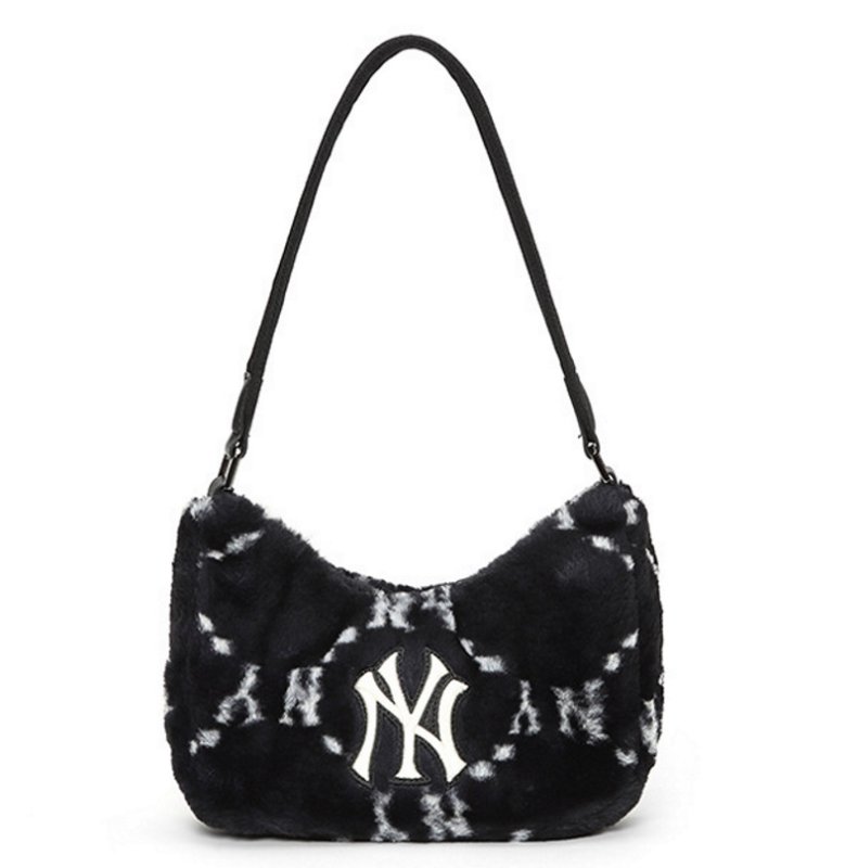 画像1: MLB NY armpit fur tote shoulder bag hand bag　MLB NYアンダーアームファートートショルダーバッグ (1)