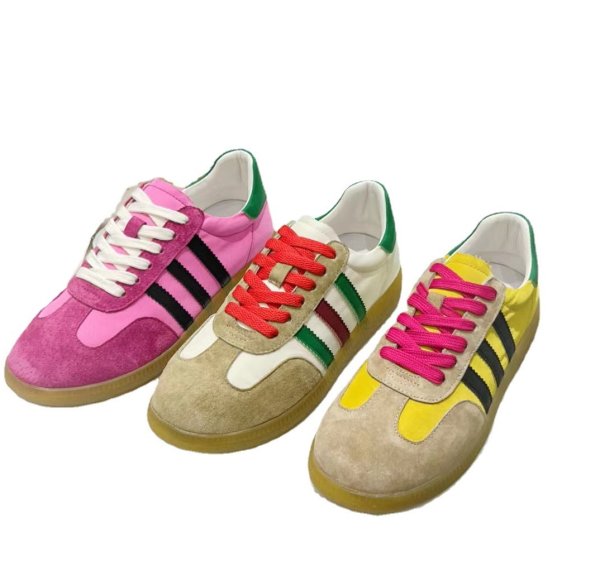 画像1: Women's Colorful line lace-up sneakers　カラフルラインレースアップスニーカー (1)