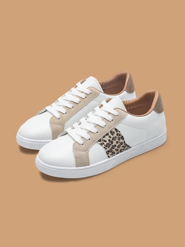 画像2: Woman's cross-border exclusively for leopard print lace-up  sneakers  クロスボーダー ヒョウ柄  レースアップ スニーカー (2)