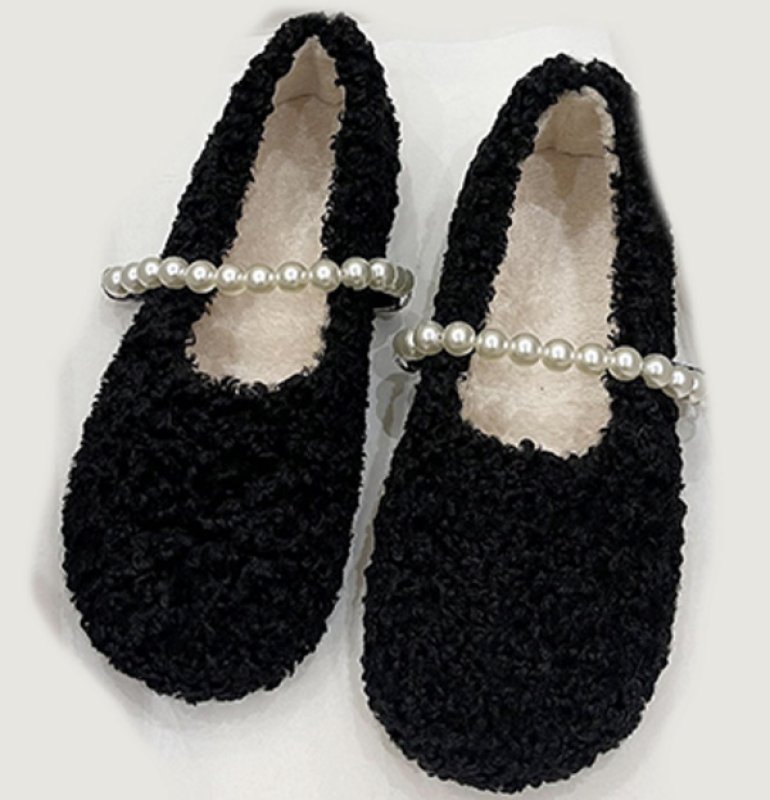 画像2: pearl fur flat pumps パールフラットファーパンプス (2)