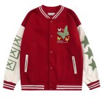 画像4: American butterfly jacket baseball uniform jacket blouson　ユニセッ クス男女兼用バタフライ蝶刺繍ジャケットスタジアムジャンパー スタジャン ジャケットブルゾン (4)