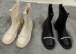 画像3: Woman's pearl Chelsea short boots　パール付きレザーアンクルブーツショートブーツ (3)