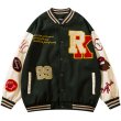 画像3: hip-hop oversize 89 bomb baseball uniform jacket blouson　ユニセッ クス男女兼用89カラフルエンブレム刺繍ベースボールカレッジジャケットスタジアムジャンパー スタジャン ジャケットブルゾン (3)