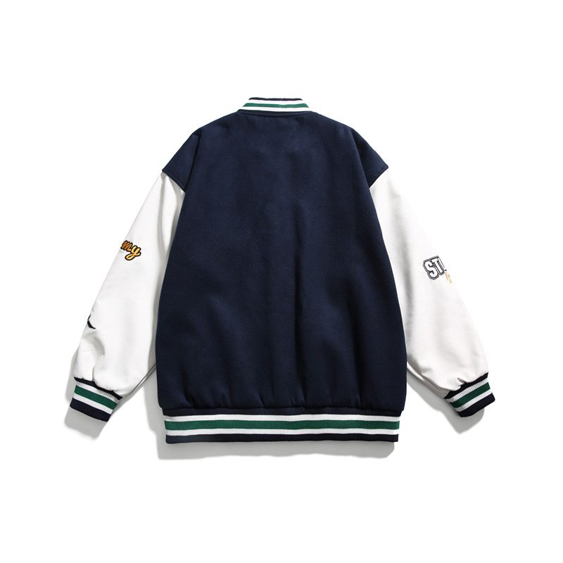 画像4: green spiderman embroidery baseball uniform jacket blouson ユニセッ クス男女兼用グリーンスパイダーマン刺繍ベースボールカレッジジャケットスタジアムジャンパー スタジャン ジャケットブルゾン (4)