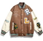 画像2: green spiderman embroidery baseball uniform jacket blouson　ユニセッ クス男女兼用グリーンスパイダーマン刺繍ベースボールカレッジジャケットスタジアムジャンパー スタジャン ジャケットブルゾン (2)