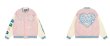 画像5: High Street Vibe Heart & Logo embroidery baseball uniform jacket blouson　ユニセッ クス男女兼用ハート＆ロゴ刺繍ベースボールカレッジジャケットスタジアムジャンパー スタジャン ジャケットブルゾン (5)
