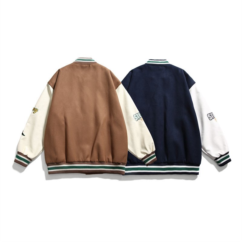 画像6: green spiderman embroidery baseball uniform jacket blouson ユニセッ クス男女兼用グリーンスパイダーマン刺繍ベースボールカレッジジャケットスタジアムジャンパー スタジャン ジャケットブルゾン (6)