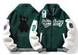 画像1: NASA x Bear kaws velvet fleece blouson  baseball uniform jacket blouson　ユニセッ クス男女兼用NASA×ベアカウズ ベルベットフリースブルゾンジャケットスタジアムジャンパー スタジャン ジャケットブルゾン (1)