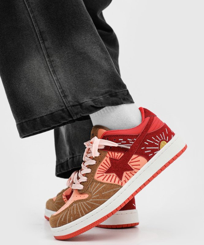 画像3: Contrasting color meteor niche color LACE-UP LEATHER  SNEAKERS  shoes  ユニセックス男女兼用流星カラースケートボードレースアップスニーカー カジュアル シューズ (3)