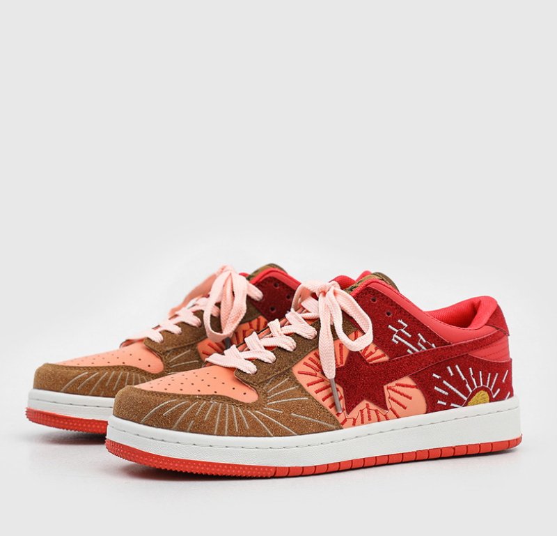 Contrasting color meteor niche color LACE-UP LEATHER