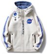 画像1: NASA x Lamb fleece  baseball uniform jacket blouson　ユニセッ クス男女兼用NASA × ラム フリースジャケットスタジアムジャンパー スタジャン ジャケットブルゾン (1)