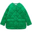 画像7: quilted collarless  jacket halfCoat 　キルティングVネックノーカラーハーフコート ジャケット (7)