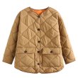 画像8: quilted collarless  jacket halfCoat 　キルティングVネックノーカラーハーフコート ジャケット (8)