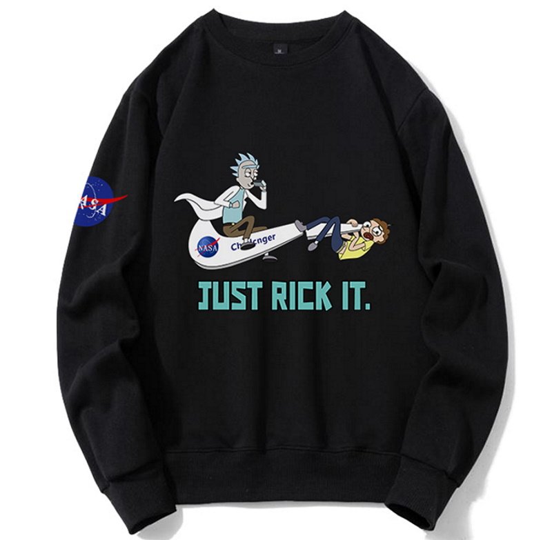 画像2: NASA×Rick and Morty just rick it printed pullover Long sleeve  Trainer  男女兼用 ユニセックス ナサ×リック&モーティjust rick it プリントプルオーバトレーナー (2)