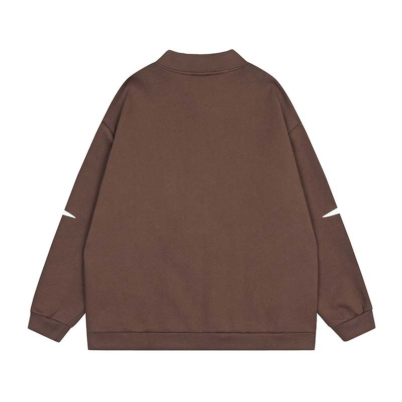 画像6: star zip up embroidery baseball uniform jacket blouson ユニセッ クス男女兼用スター刺繍ジップアップベースボールカレッジジャケットスタジアムジャンパー スタジャン ジャケットブルゾン (6)