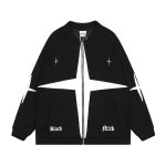 画像2: star zip up embroidery baseball uniform jacket blouson　ユニセッ クス男女兼用スター刺繍ジップアップベースボールカレッジジャケットスタジアムジャンパー スタジャン ジャケットブルゾン (2)