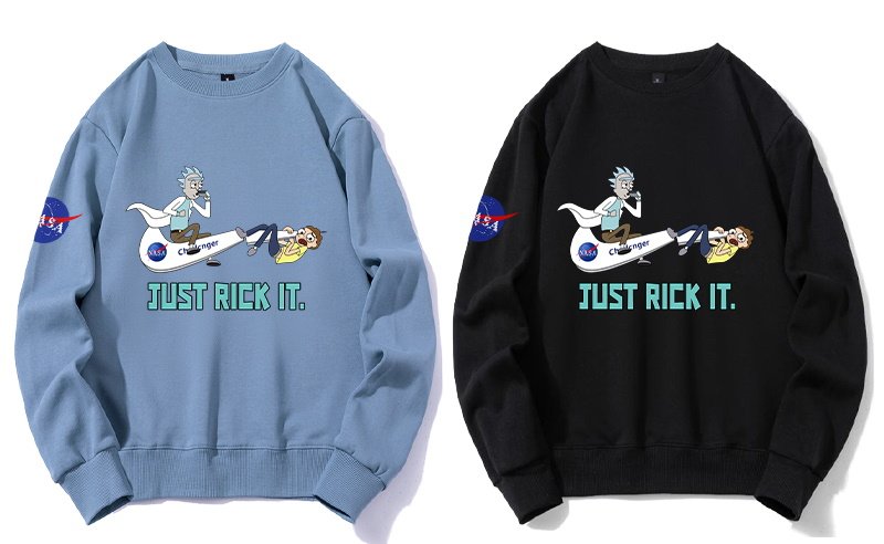 画像6: NASA×Rick and Morty just rick it printed pullover Long sleeve  Trainer  男女兼用 ユニセックス ナサ×リック&モーティjust rick it プリントプルオーバトレーナー (6)