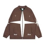 画像3: star zip up embroidery baseball uniform jacket blouson　ユニセッ クス男女兼用スター刺繍ジップアップベースボールカレッジジャケットスタジアムジャンパー スタジャン ジャケットブルゾン (3)