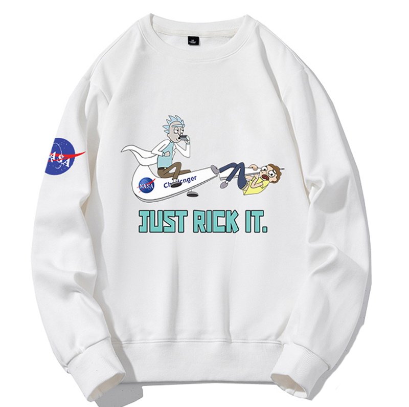画像1: NASA×Rick and Morty just rick it printed pullover Long sleeve  Trainer  男女兼用 ユニセックス ナサ×リック&モーティjust rick it プリントプルオーバトレーナー (1)
