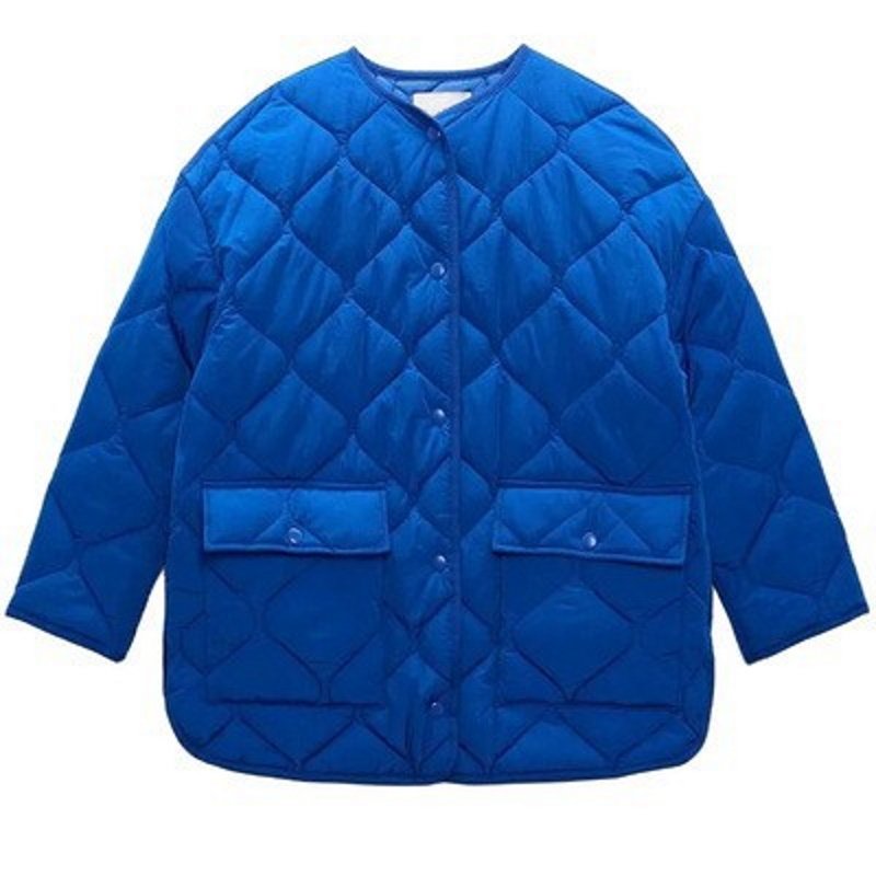 画像6: quilted collarless  jacket halfCoat 　キルティングVネックノーカラーハーフコート ジャケット (6)