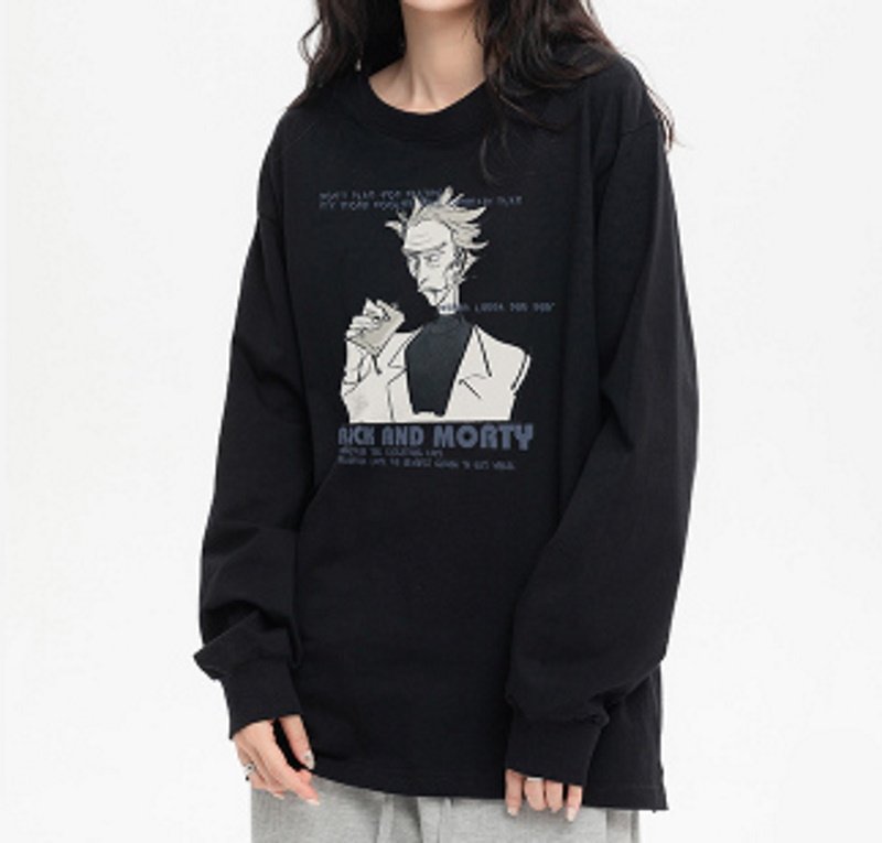 画像7: Rick and Morty long-sleeved T-shirt ユニセックス男女兼用リック・アンド・モーティ 長袖Tシャツ (7)