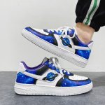 画像3: saturn space print leather LACE-UP SNEAKERS  shoes 　ユニセックス男女兼用スペース サターン土星レザーレースアップスニーカー カジュアル シューズ (3)
