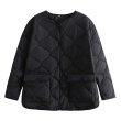 画像4: quilted collarless  jacket halfCoat 　キルティングVネックノーカラーハーフコート ジャケット (4)