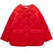 画像5: quilted collarless  jacket halfCoat 　キルティングVネックノーカラーハーフコート ジャケット (5)