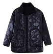 画像1: black stand collar quilted half coat Jacket　ブラックキルティングスタンドカラーハーフコート ジャケット (1)