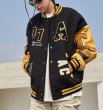 画像6: American street hockey stitching towel embroidered flocking jacket baseball uniform jacket blouson　ユニセッ クス男女兼用ストリート ホッケースタジアムジャンパー スタジャン ジャケットブルゾン (6)