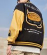 画像2: American street hockey stitching towel embroidered flocking jacket baseball uniform jacket blouson　ユニセッ クス男女兼用ストリート ホッケースタジアムジャンパー スタジャン ジャケットブルゾン (2)