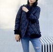 画像6: Denim stitching light down jacket half coat Jacket　デニムステッチライトダウンキルティングハーフコート ジャケット (6)